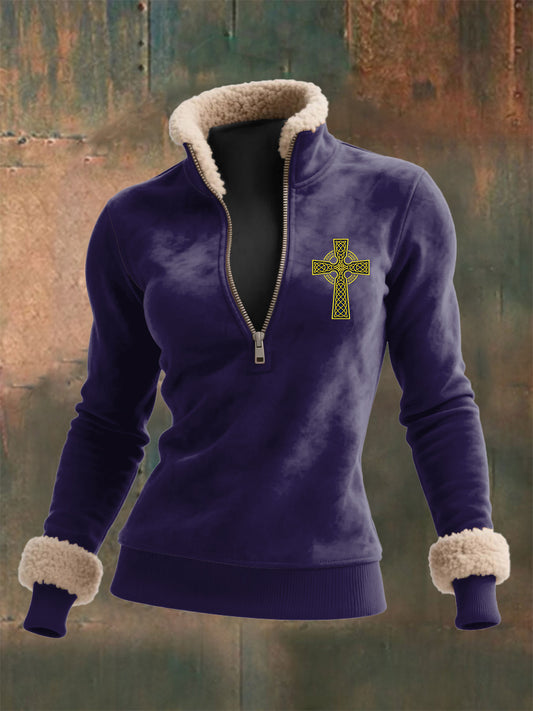 Ladies Viking Kors prøve långärmade lammhull topp