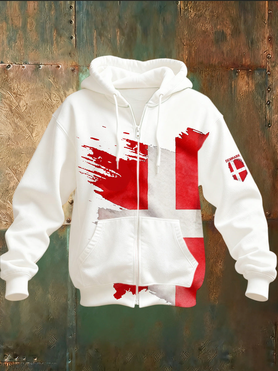 Dansk version af en afslappet hættetrøje til mænd