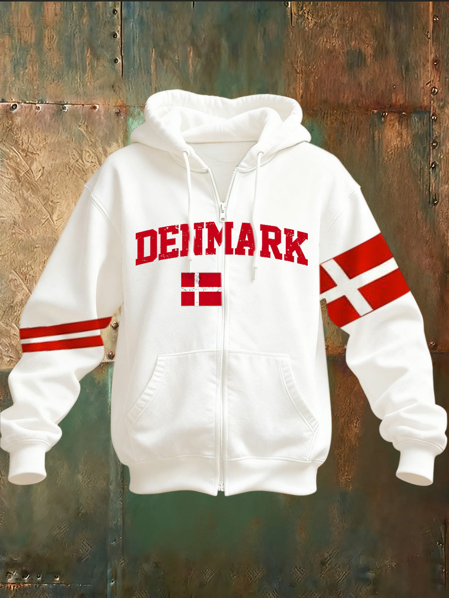 Men's Danish Print Casual Hoodie