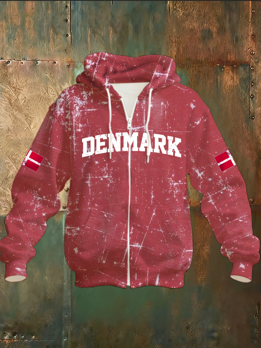 Men's Danish Print Casual Hoodie