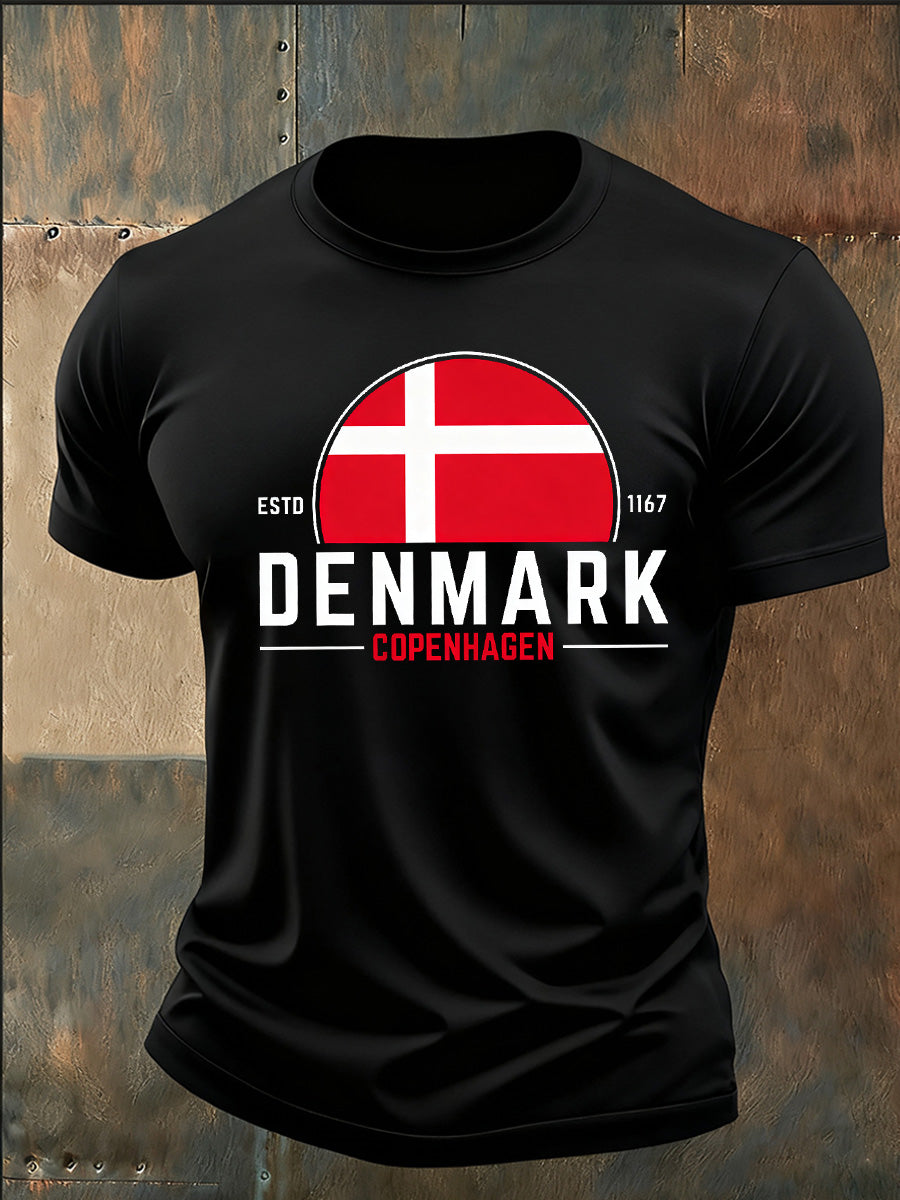Men's Danish Print Casual T-Shirt