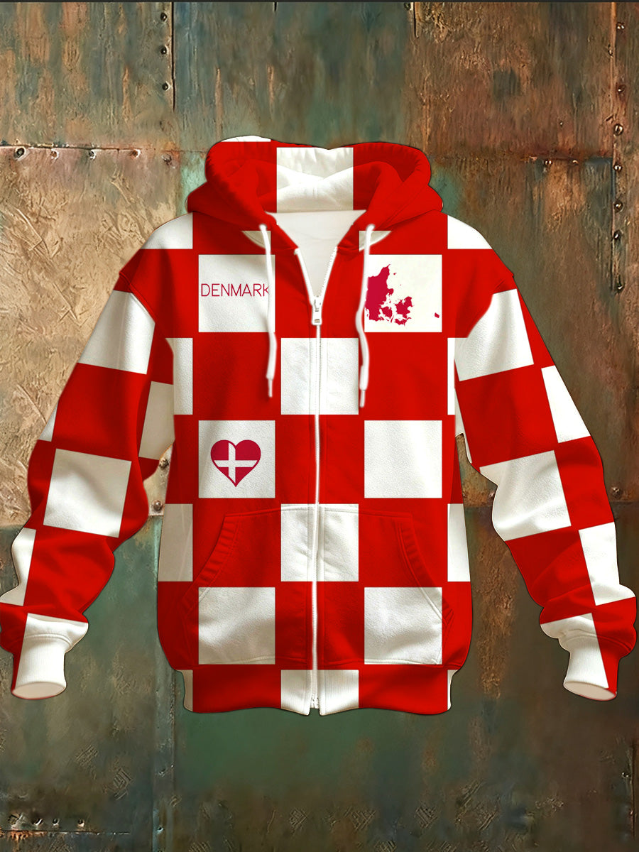 Mænds dansk Print Casual Hoodies