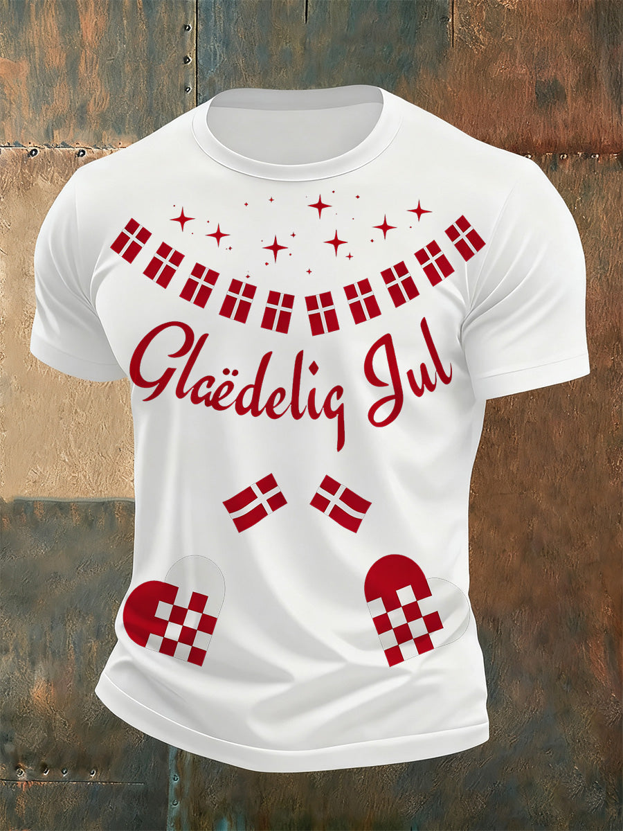 Mænds Casual T-shirt med dansk print