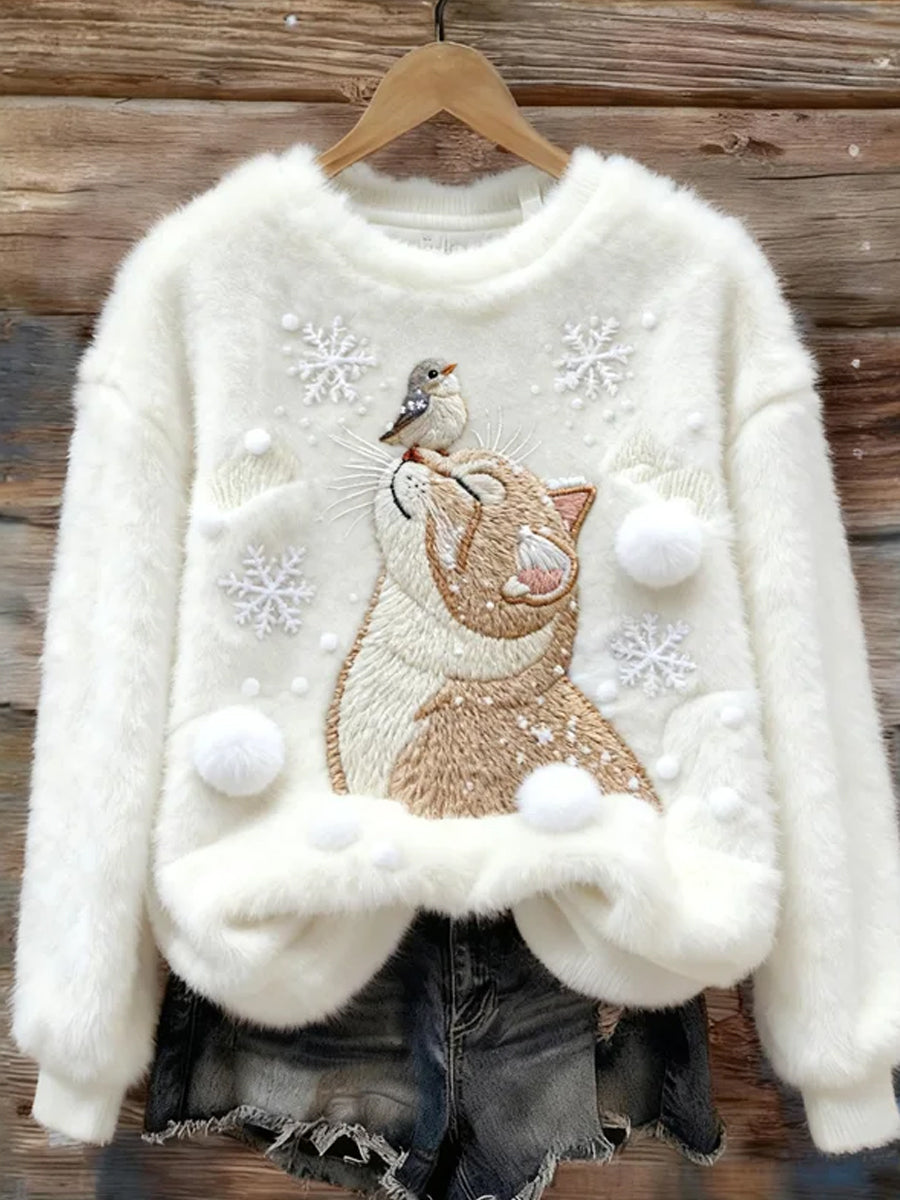 Kvinders Retro Animal Art Print Casual Flannel øverst