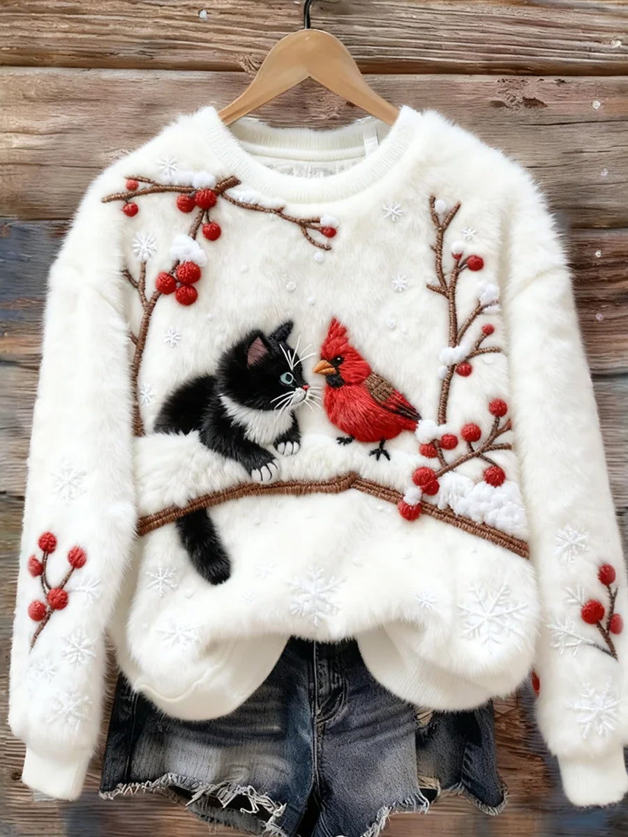 Kvinders Retro Animal Art Print Casual Flannel øverst