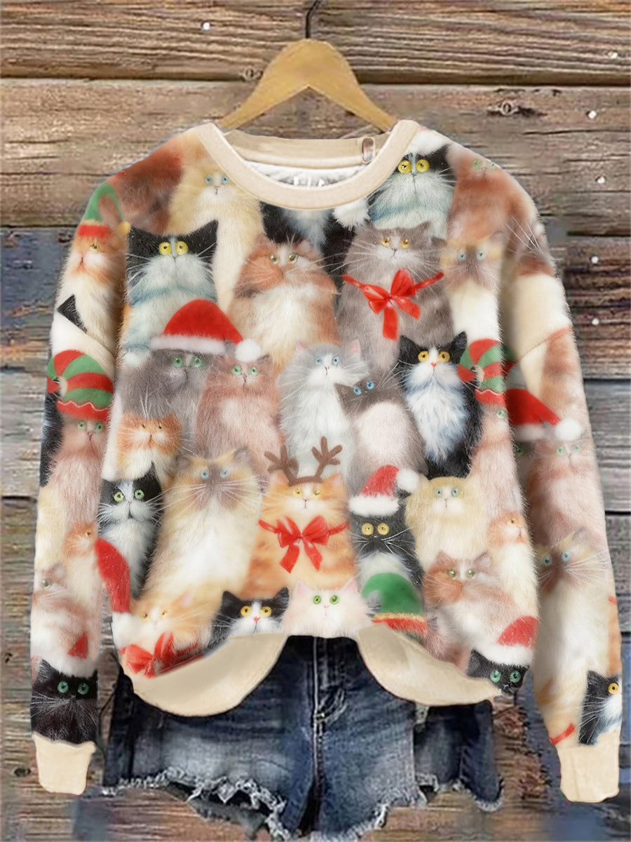 Kvinders jul katte kunst Flannel Hoodies