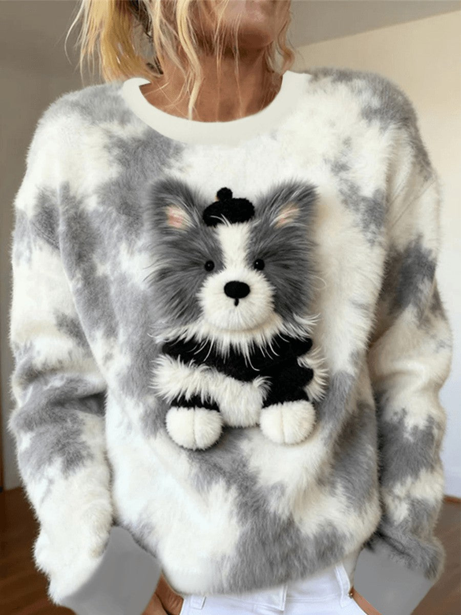 Kvinders søde dyr kunst Flannel Hoodie Flannel