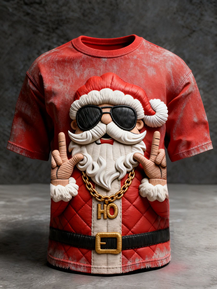 Rocking Santa Christmas sjov Casual T-shirt