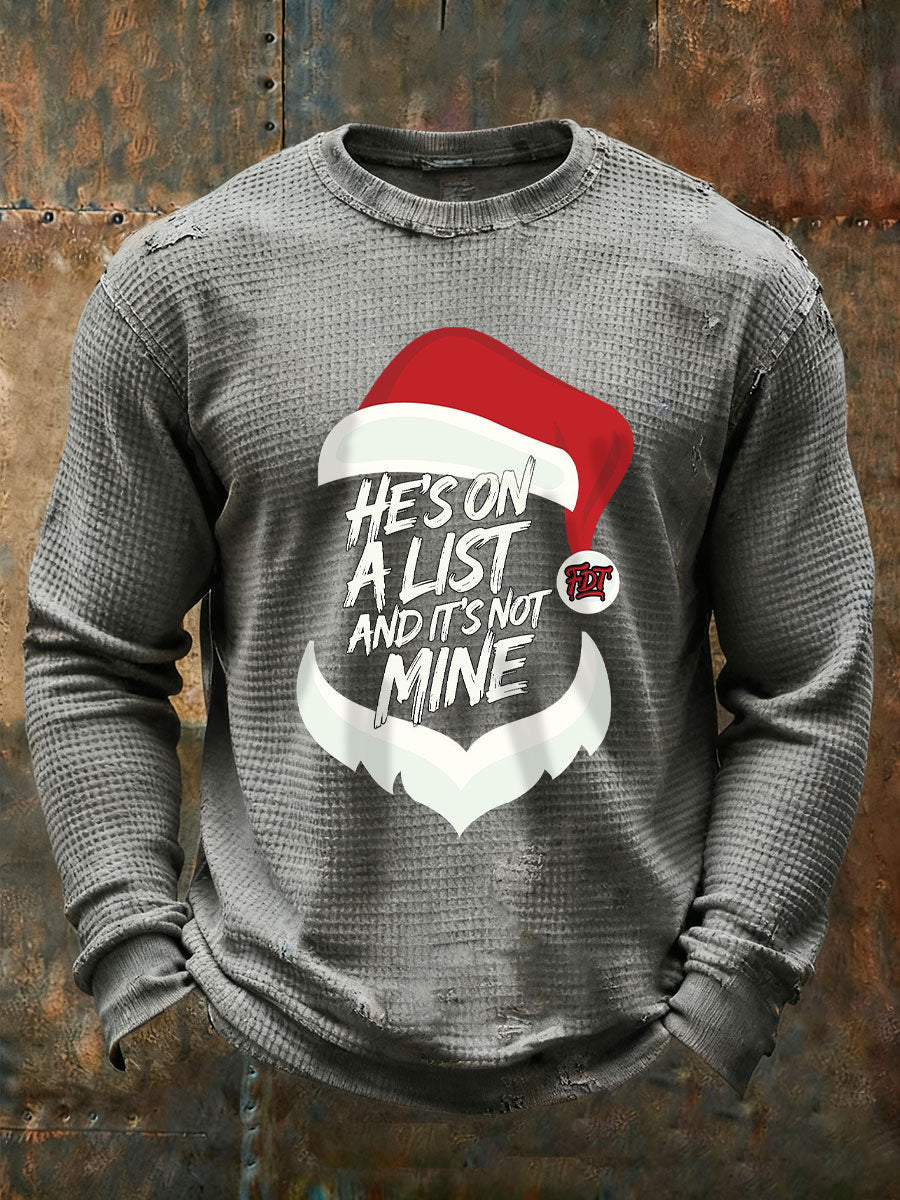 Mænds julemand FDT vaffel Print Casual T-shirt