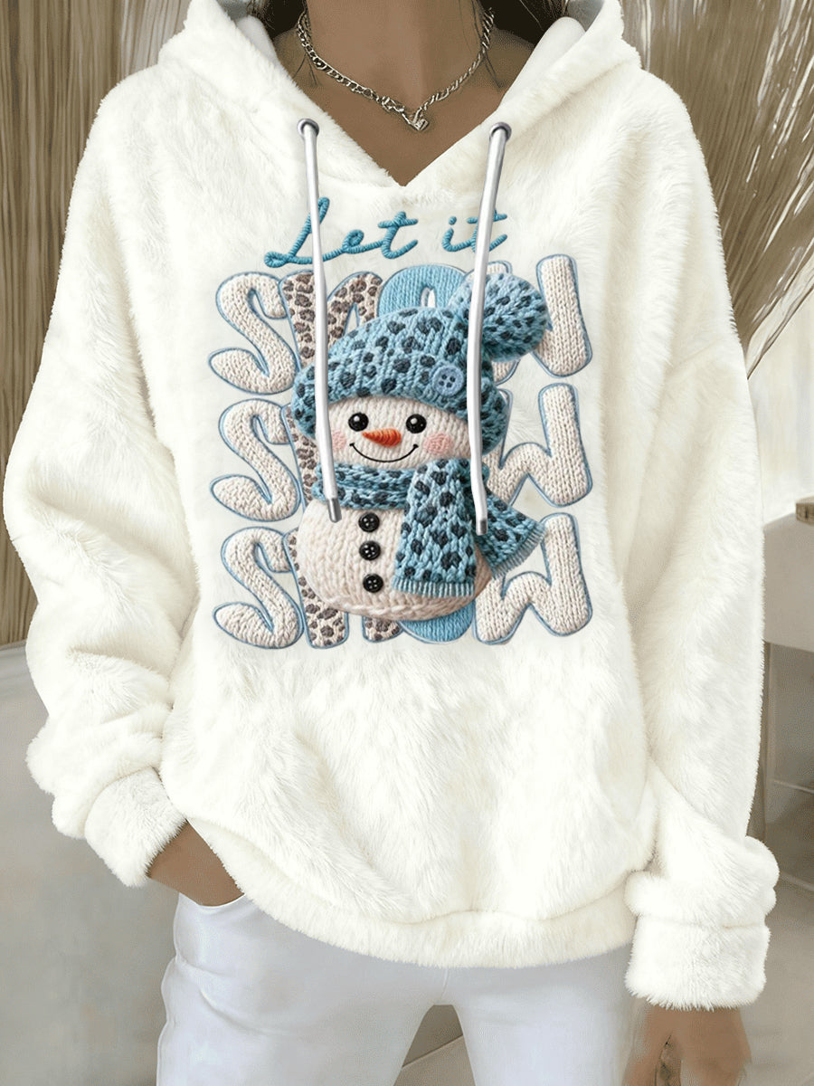 Kvinders jul Lad det sne Flannel Hoodie.