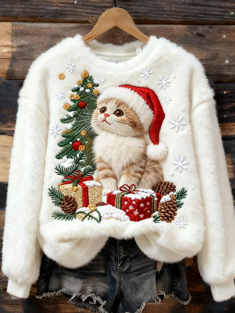 Kvinders Retro Animal Art Print Komfortabel Flannel Sweatshirt