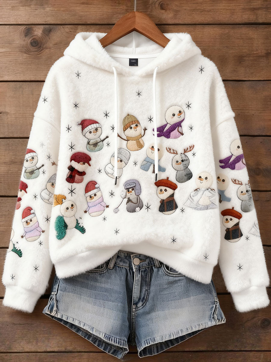 Kvinders jul Swiftmas musik elsker Printed Flannel Hoodie Flannel