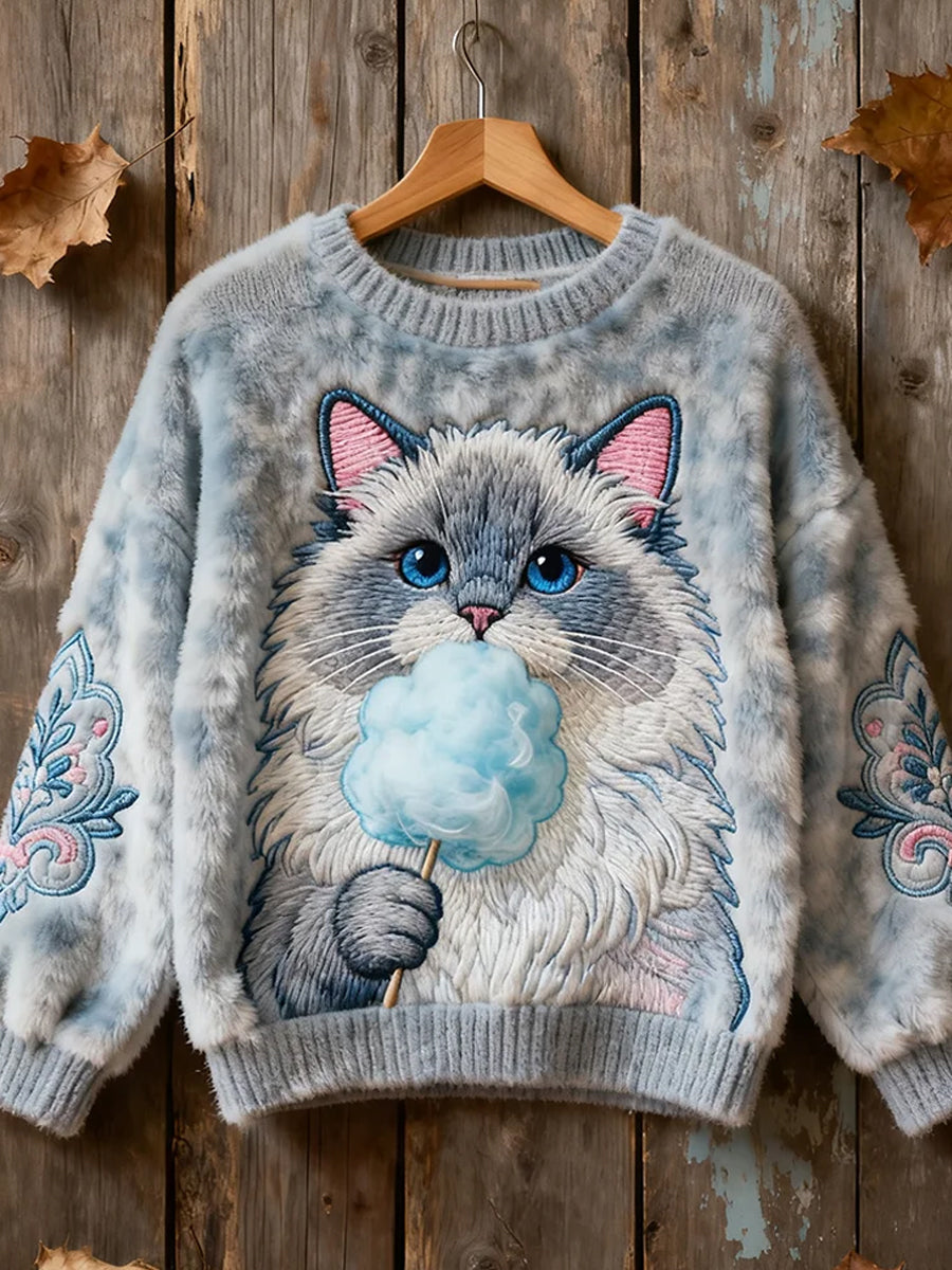 Kvinders Retro Animal Christmas Art Print Casual Flannel Toppe