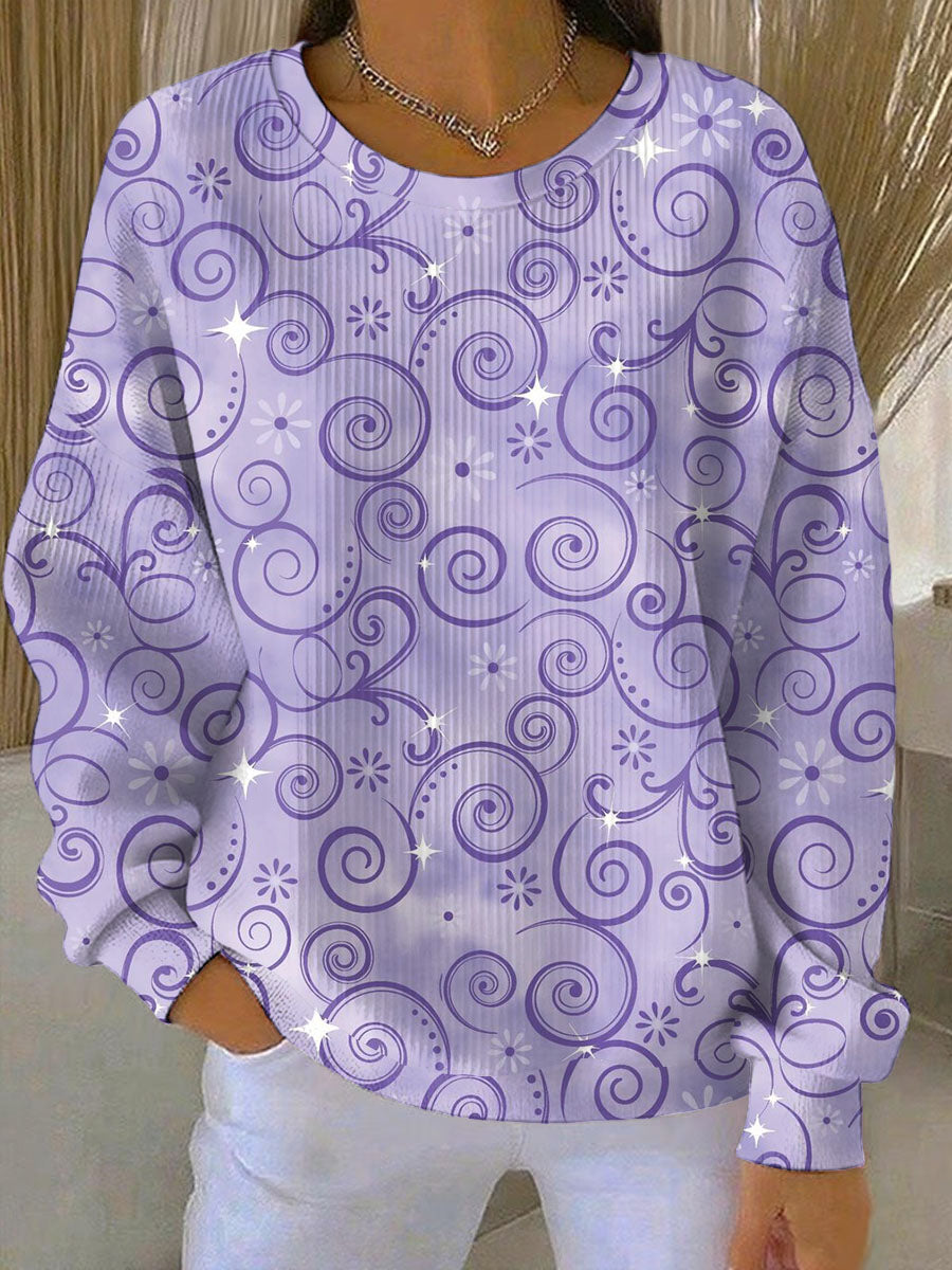 Kvinders lilla kunst Print Casual Sweatshirt