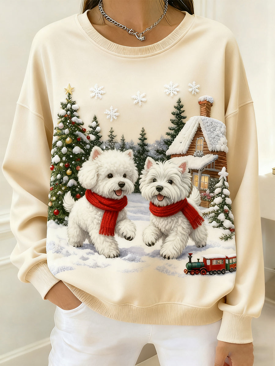 Kvinders Retro Animal Art Print Komfortable Toppe