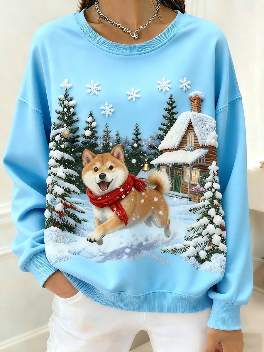 Kvinders Retro Animal Art Print Komfortable Toppe