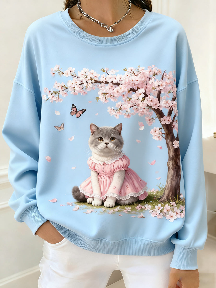 Kvinders Retro Animal Art Print Komfortable Toppe