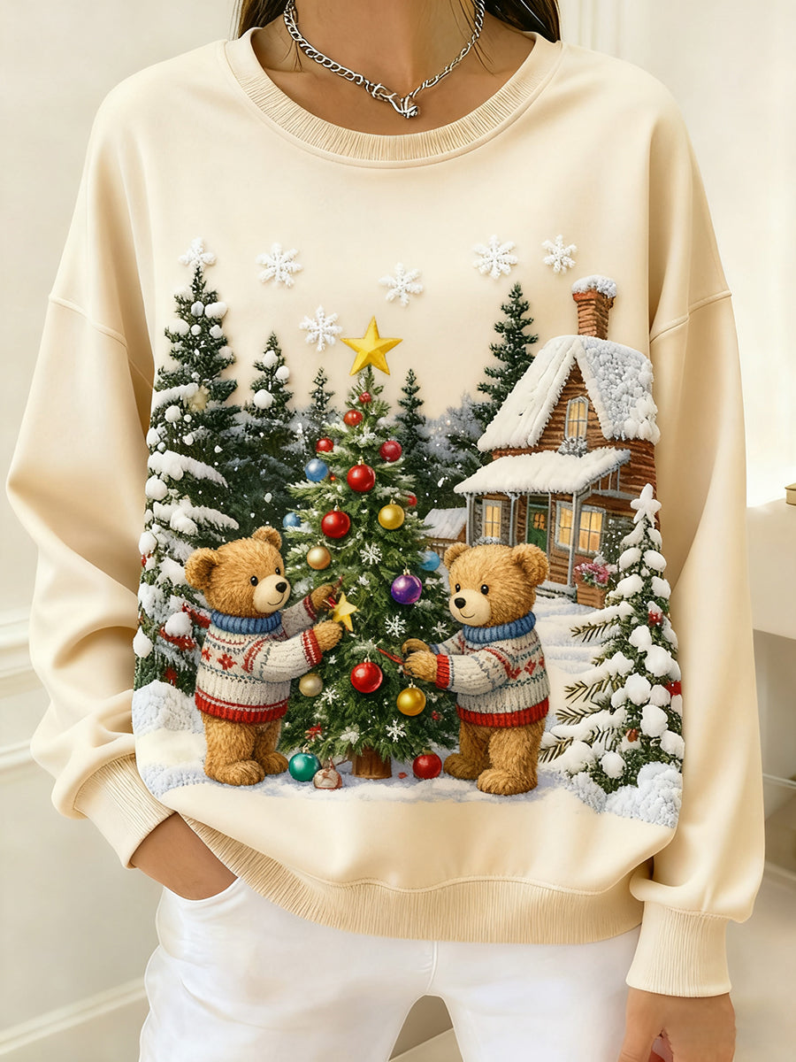 Kvinders Retro Animal Art Print Komfortable Toppe