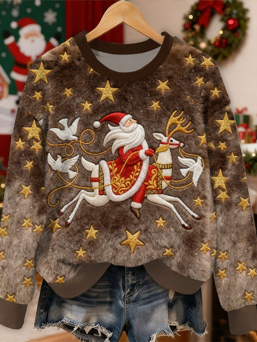 Smukke julemand trykket Casual Lang ærmet Sweatshirt