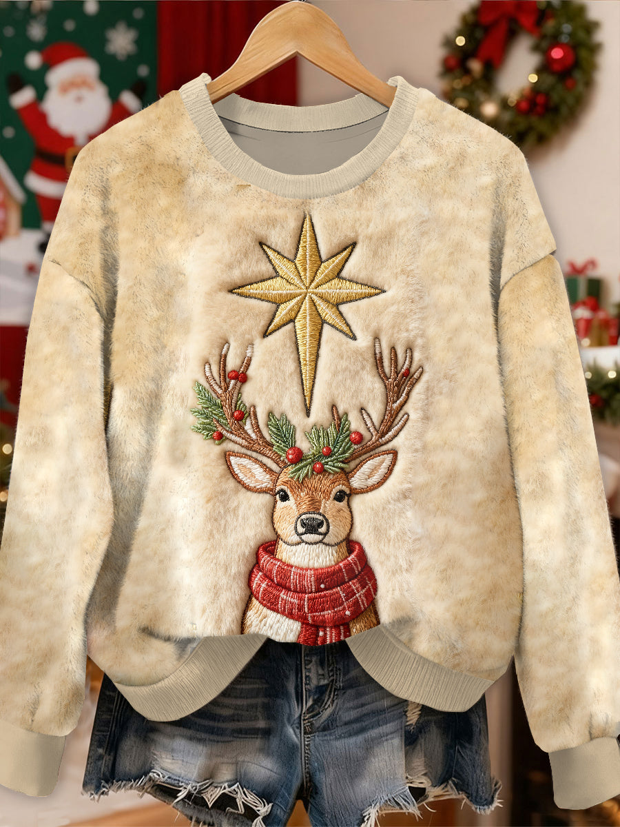 Fantastisk jul rensdyr Print Casual Lange Sweatshirt