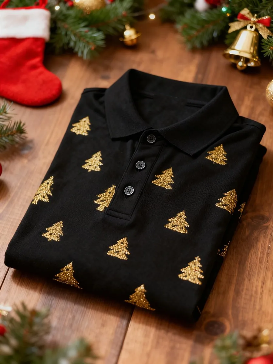 Herreskjorte – Jul, Business Look, Tre Knapper, Langærmet