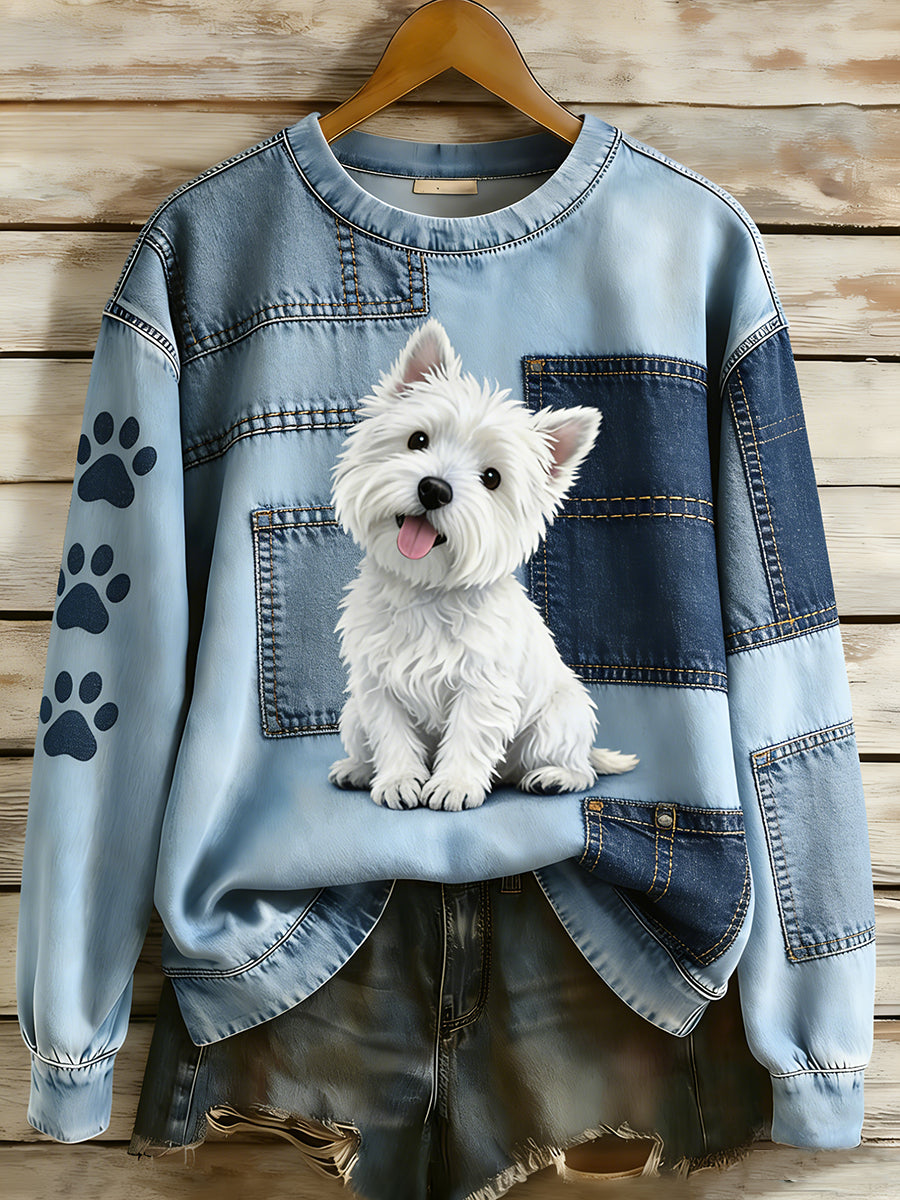 Unisex Retro Animal Print Komfortabel Casual Top.