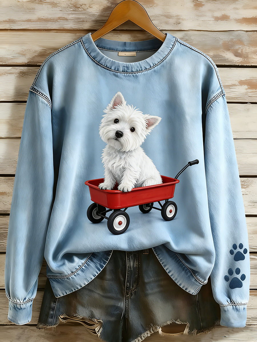 Unisex Retro Animal Print Komfortabel Casual Top.