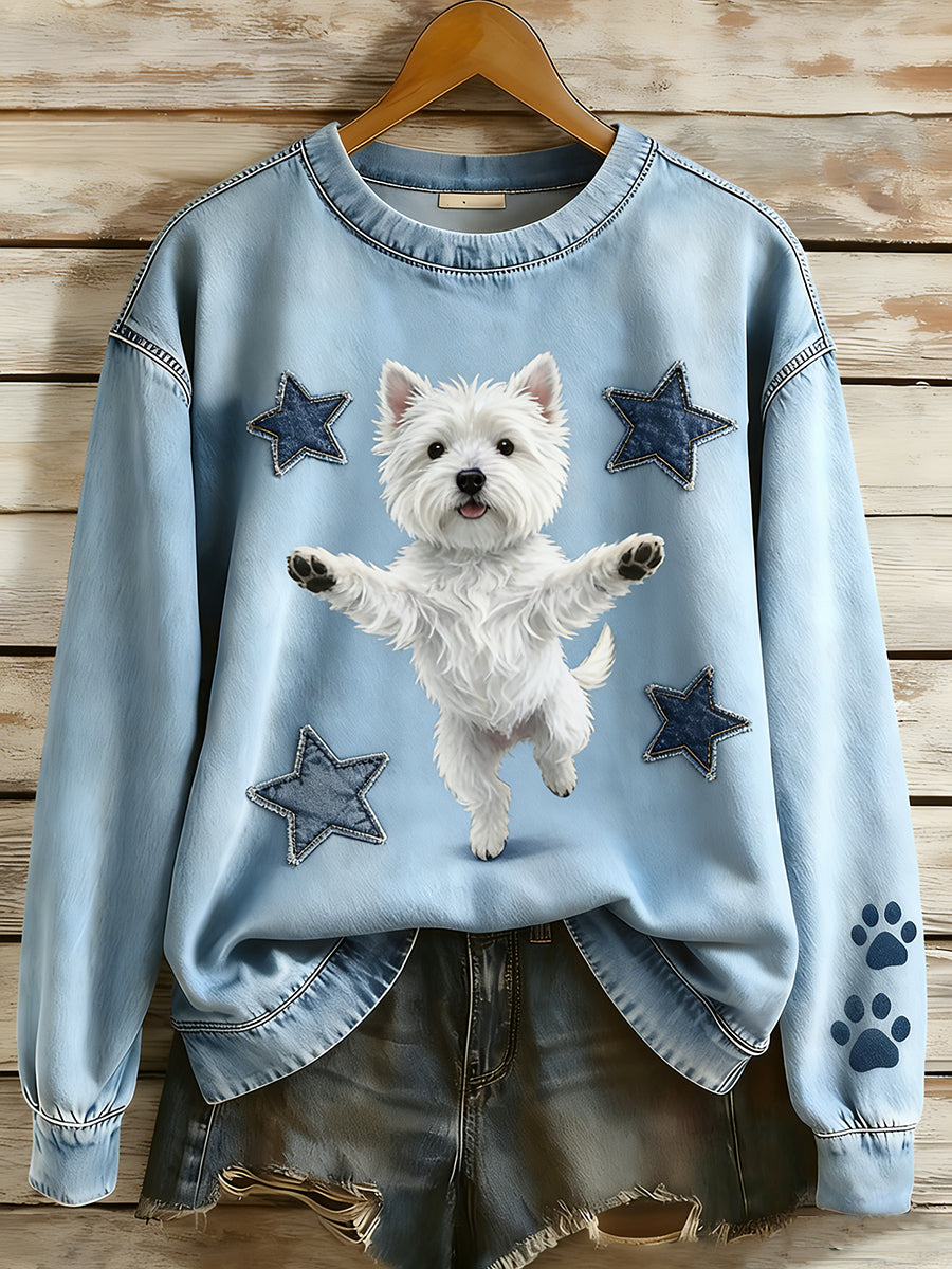 Unisex Retro Animal Print Komfortabel Casual Top.