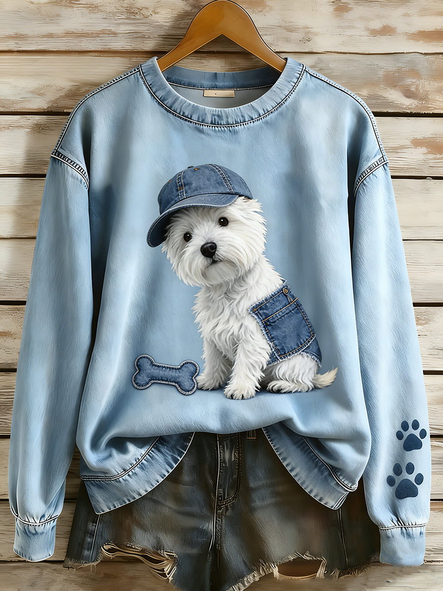 Unisex Retro Animal Print Komfortabel Casual Top.