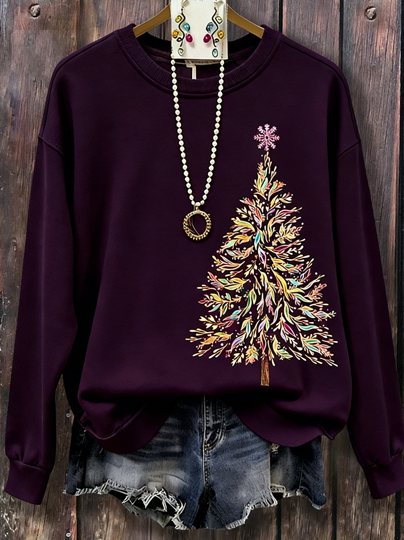 Kvinders jul Print Sweatshirt