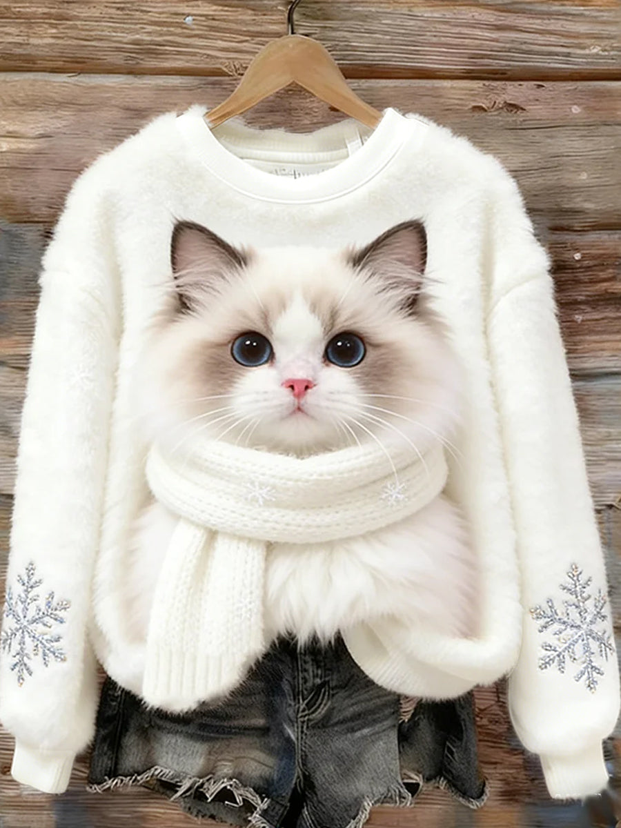 Kvinders Retro Animal Art Print Komfortable Flannel øverst