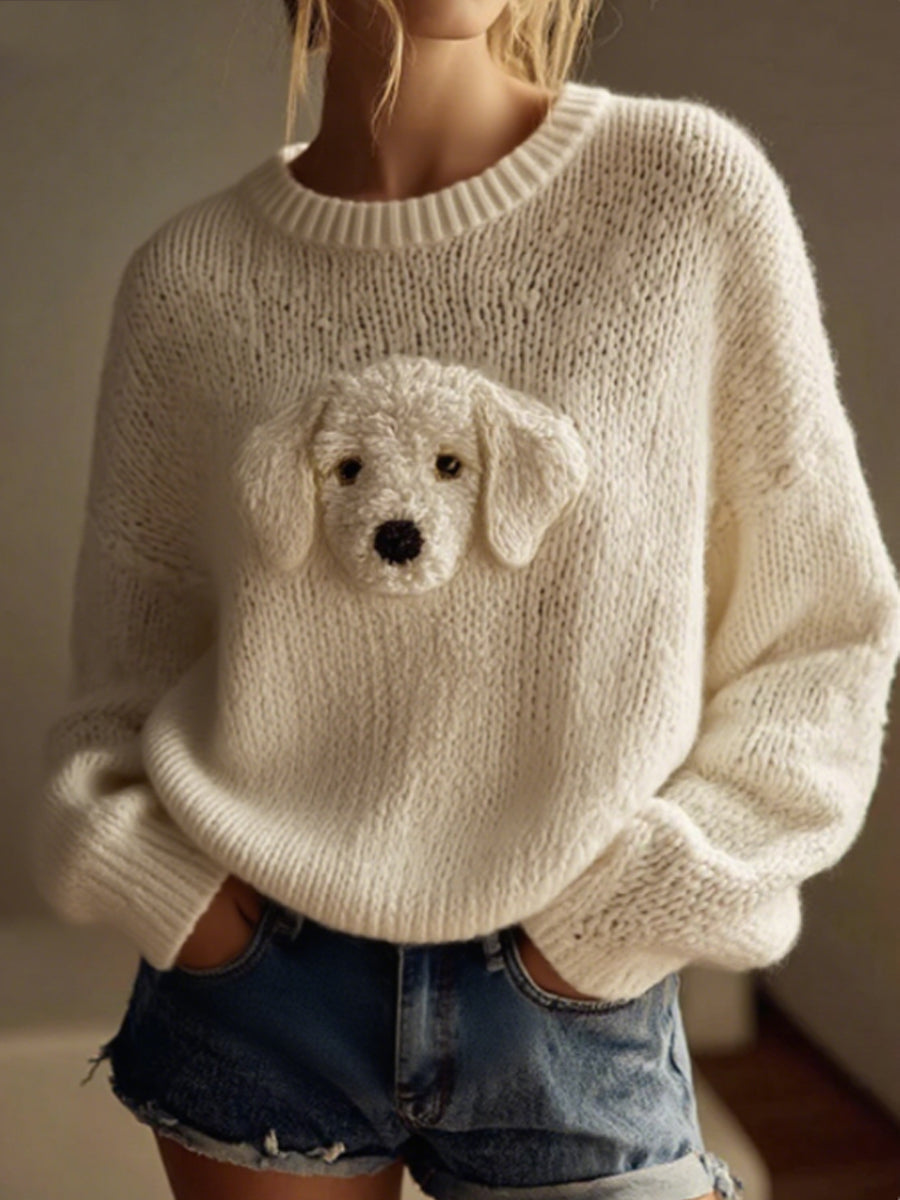 Kvinders klassiske plush Labrador Cozy strikket besætning hals Sweater Sweer