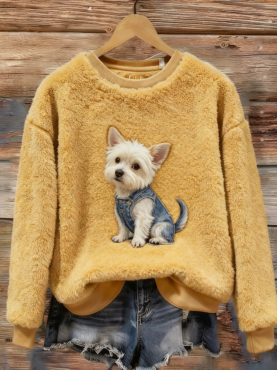 Kvinders Retro Animal Art Print Komfortable Flannel øverst