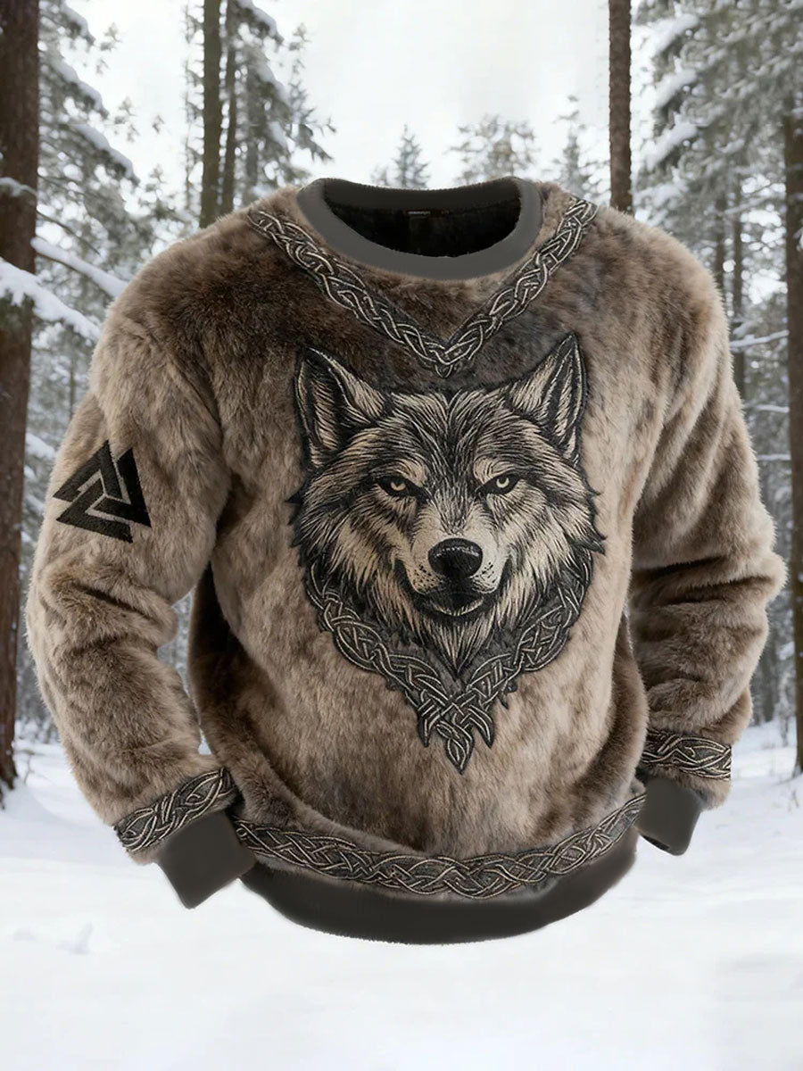 Mænds vikinge-flannel-sweatshirt