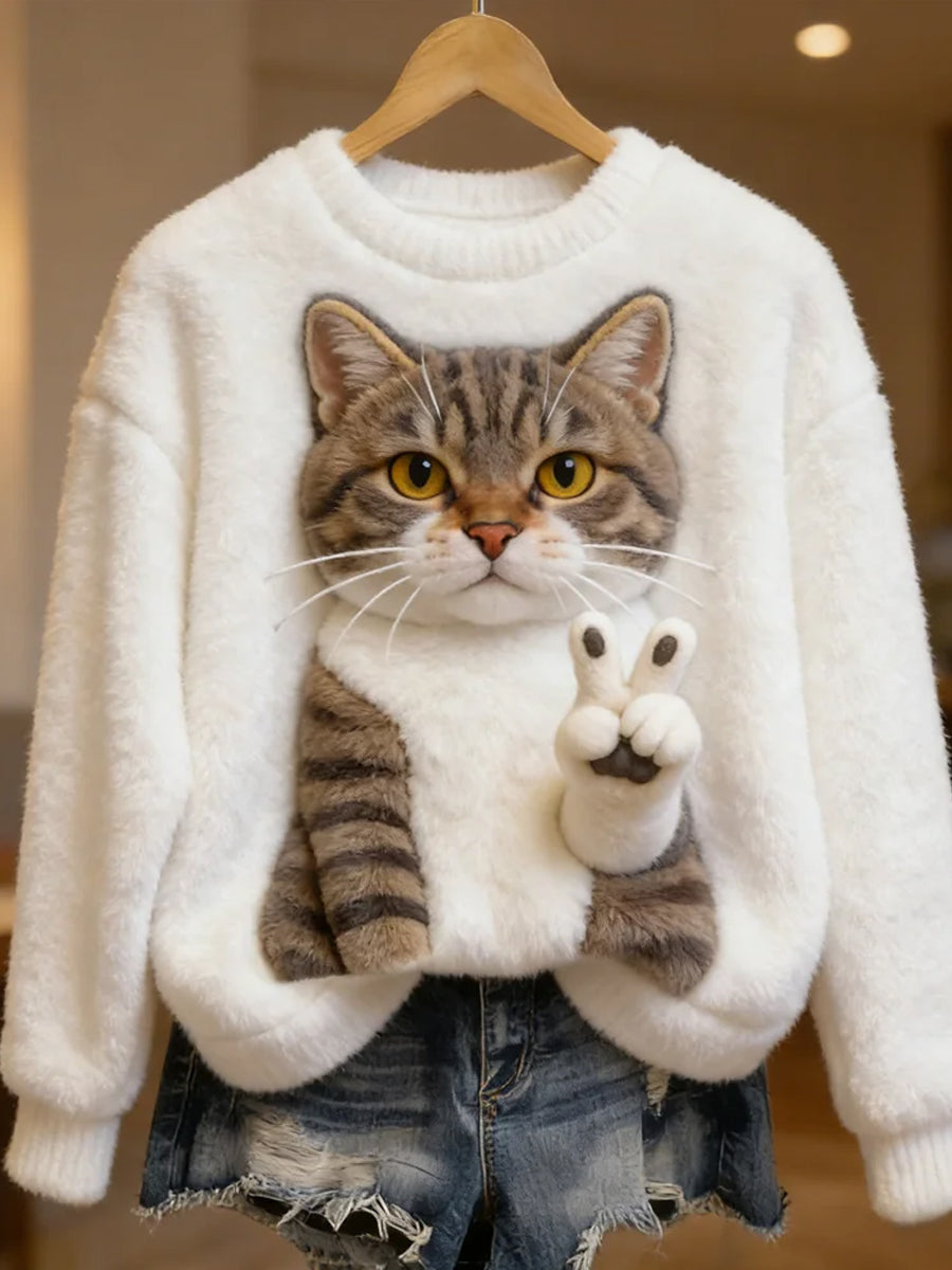 Kvinders Retro Animal Art Print Komfortable Flannel øverst