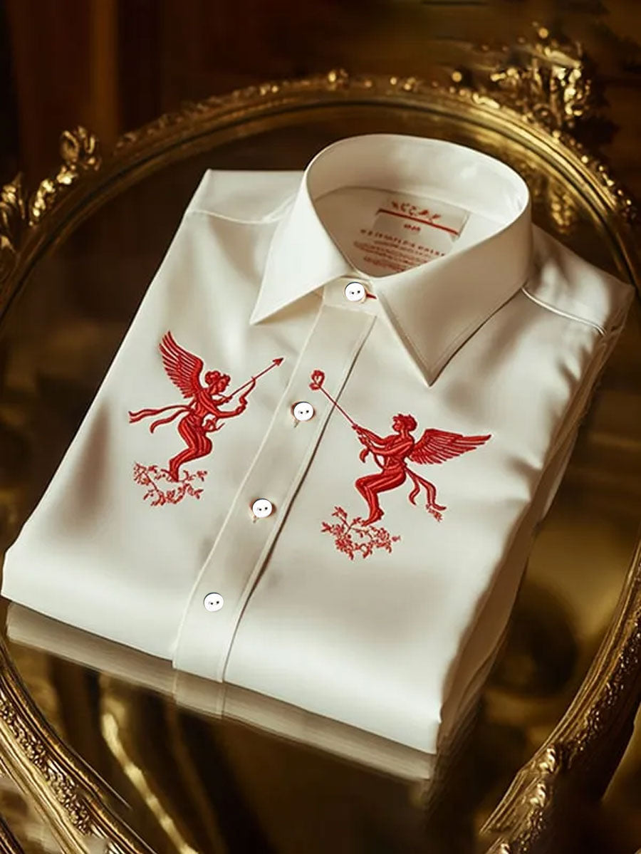 Mænds Business Stil Valentinsdag Heart Art Printed skjorte