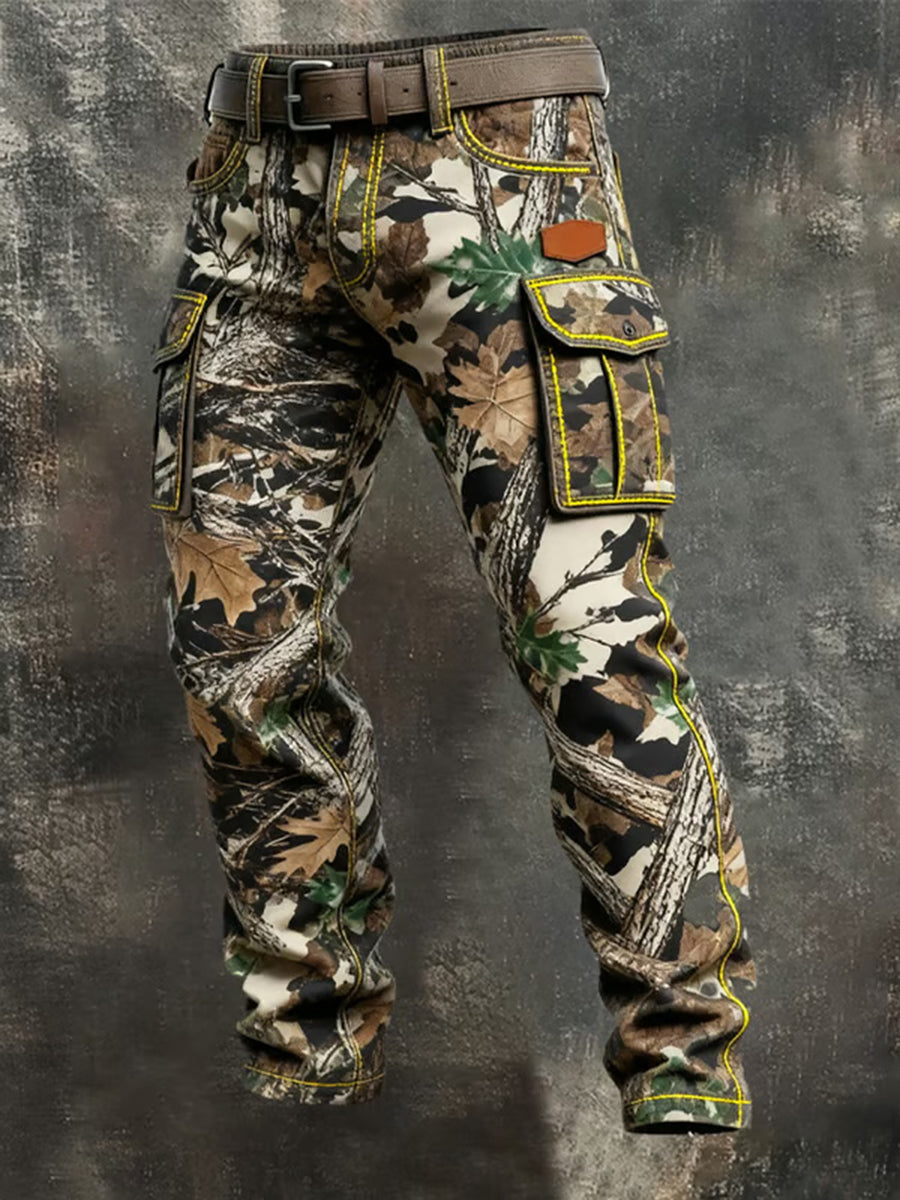Mænds Vintage camouflage nedsat lomme arbejde bukser