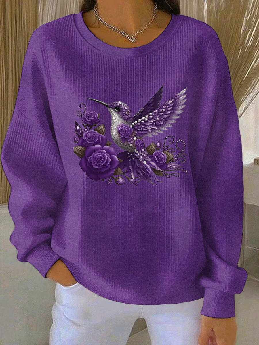 Kvinders lilla kunst Print Casual Sweatshirt