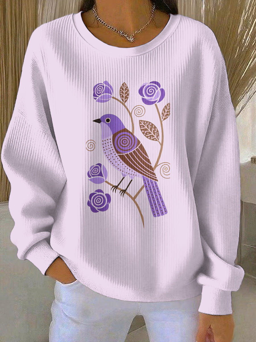 Kvinders lilla kunst Print Casual Sweatshirt