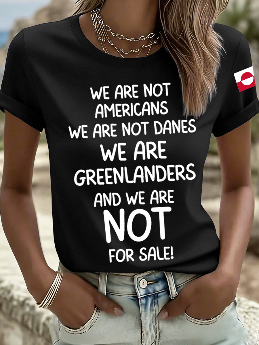 Kvinder Grønland ikke til salg Print T-shirt