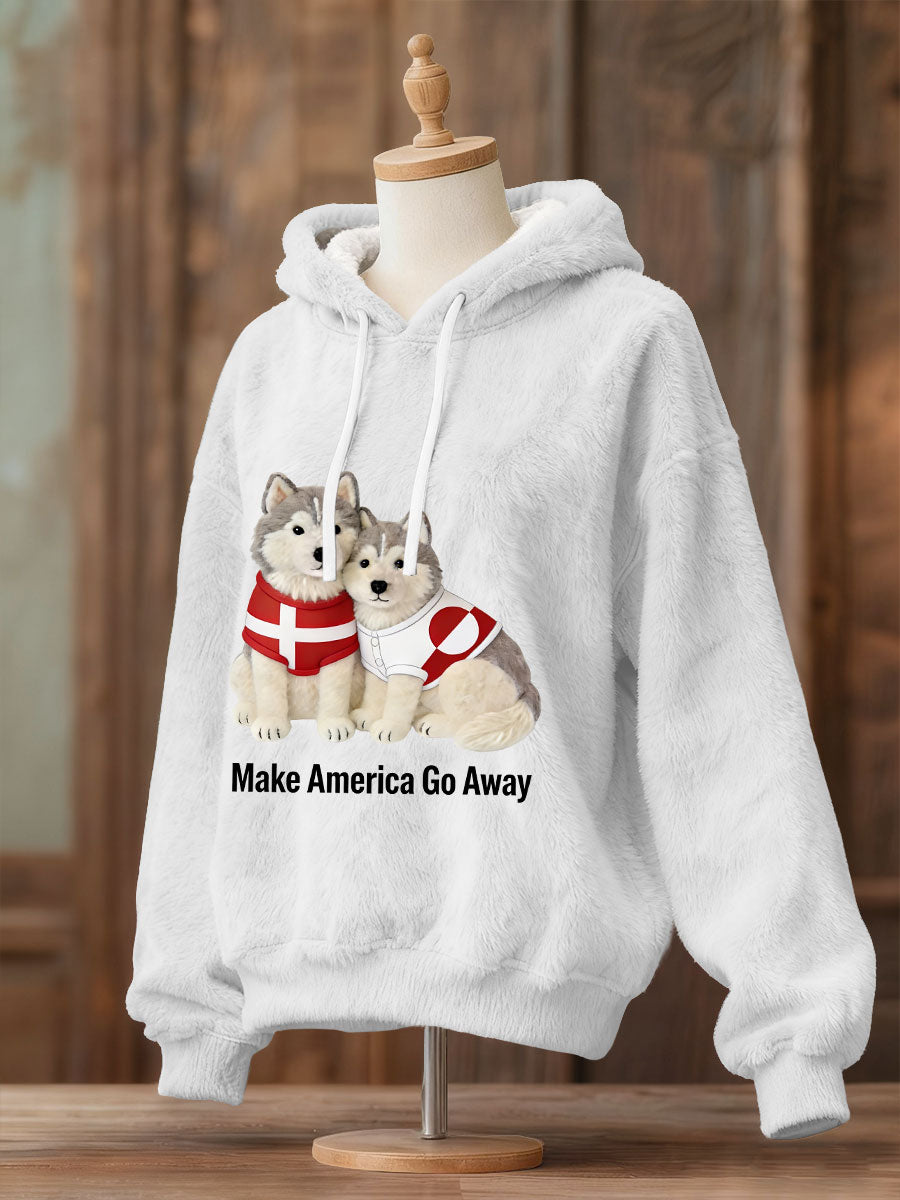 Grønland Hund Flannel Hoodie Flannel