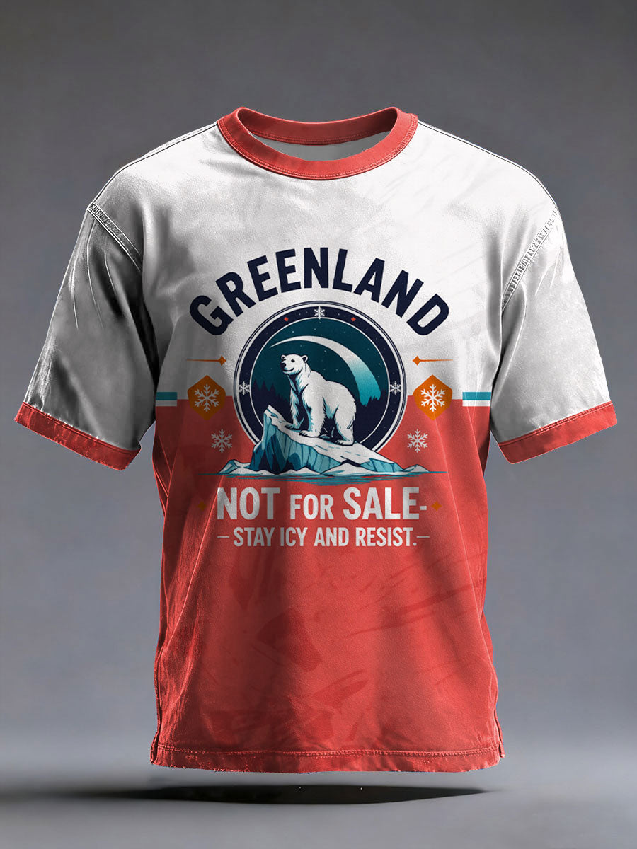 Mænds Grønland er ikke til salg trykket Casual T-shirt