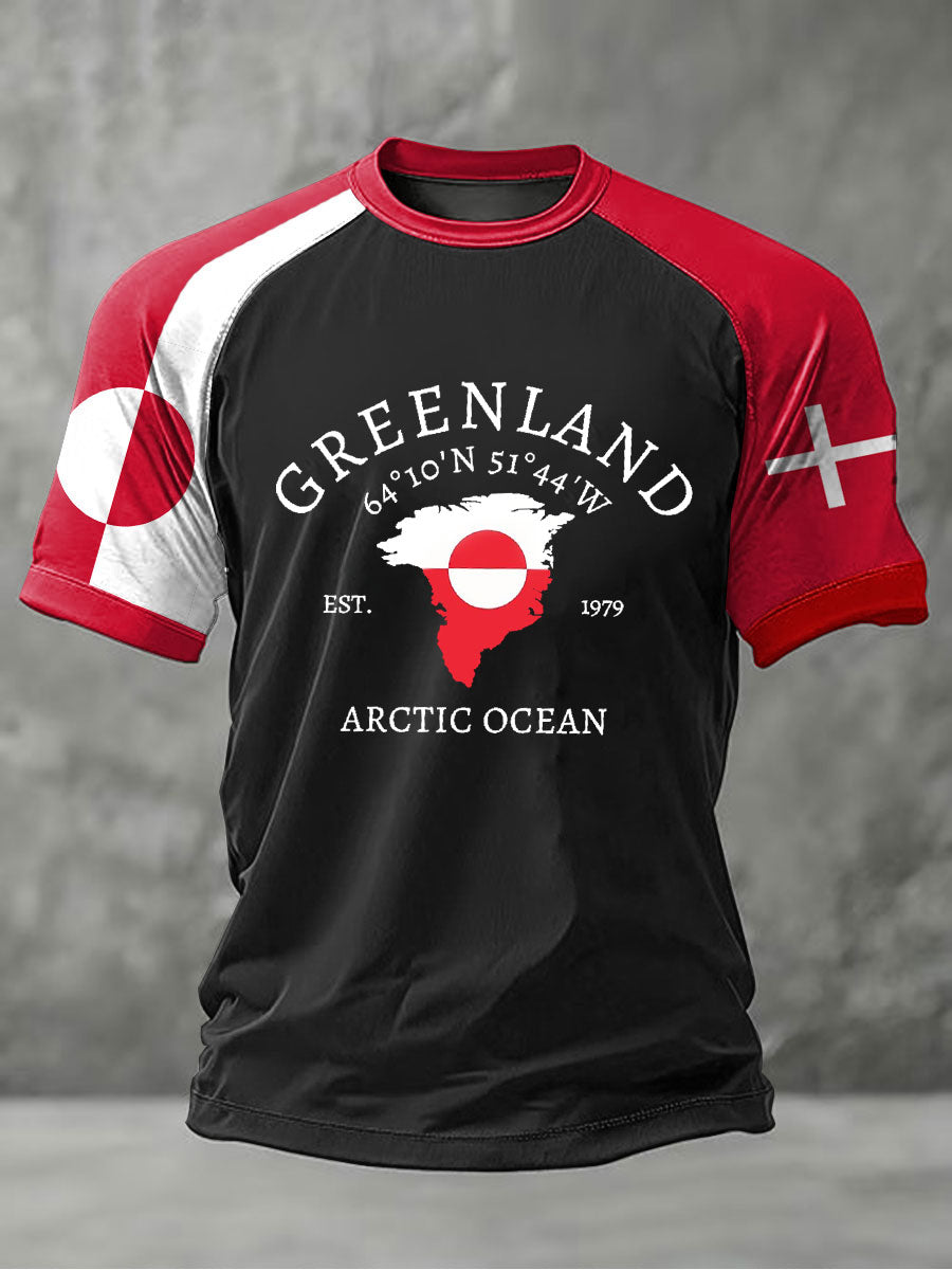 Mænds Grønland trykt Casual T-shirt