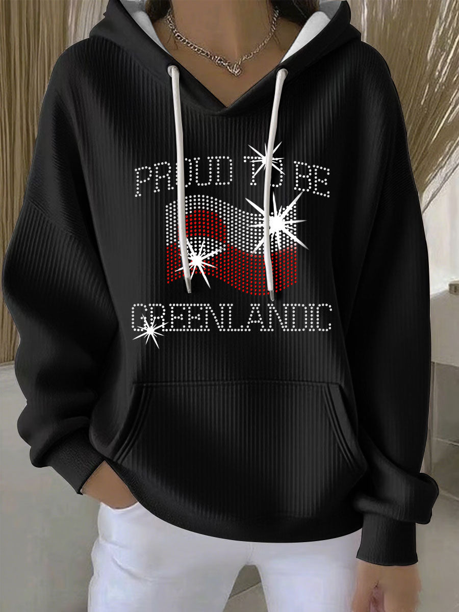 Kvinders stolte at være grønlandsk trykt Casual Hoodie.