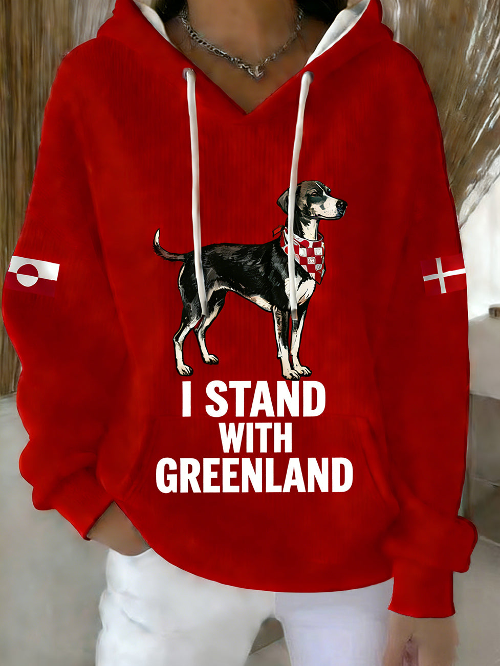 Kvinder Retro Dansk Grønland Dyr hættefuld Sweatshirt