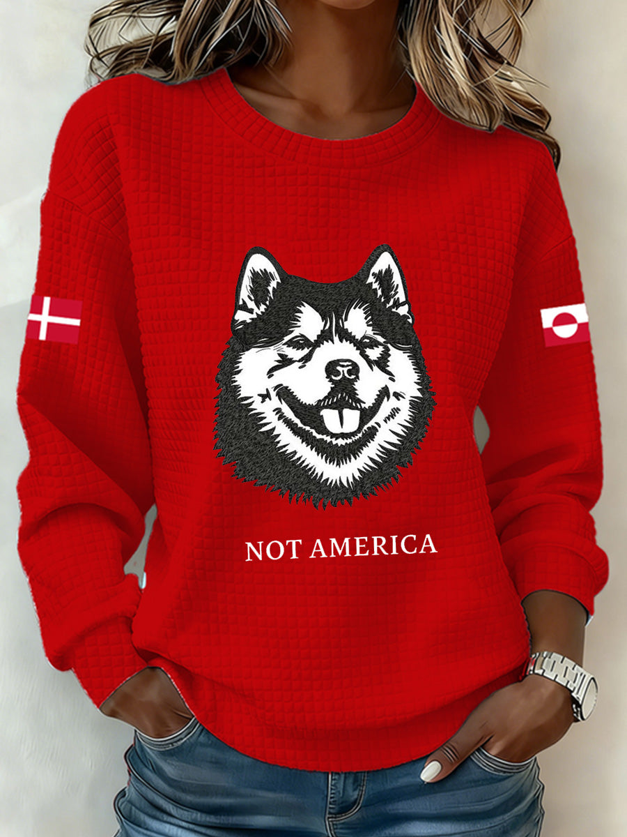 Kvindernes Danske Granlin Øen ukrænkelig Print Sweatshirt