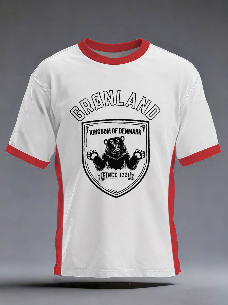 Mænds Grønland trykt Casual T-shirt