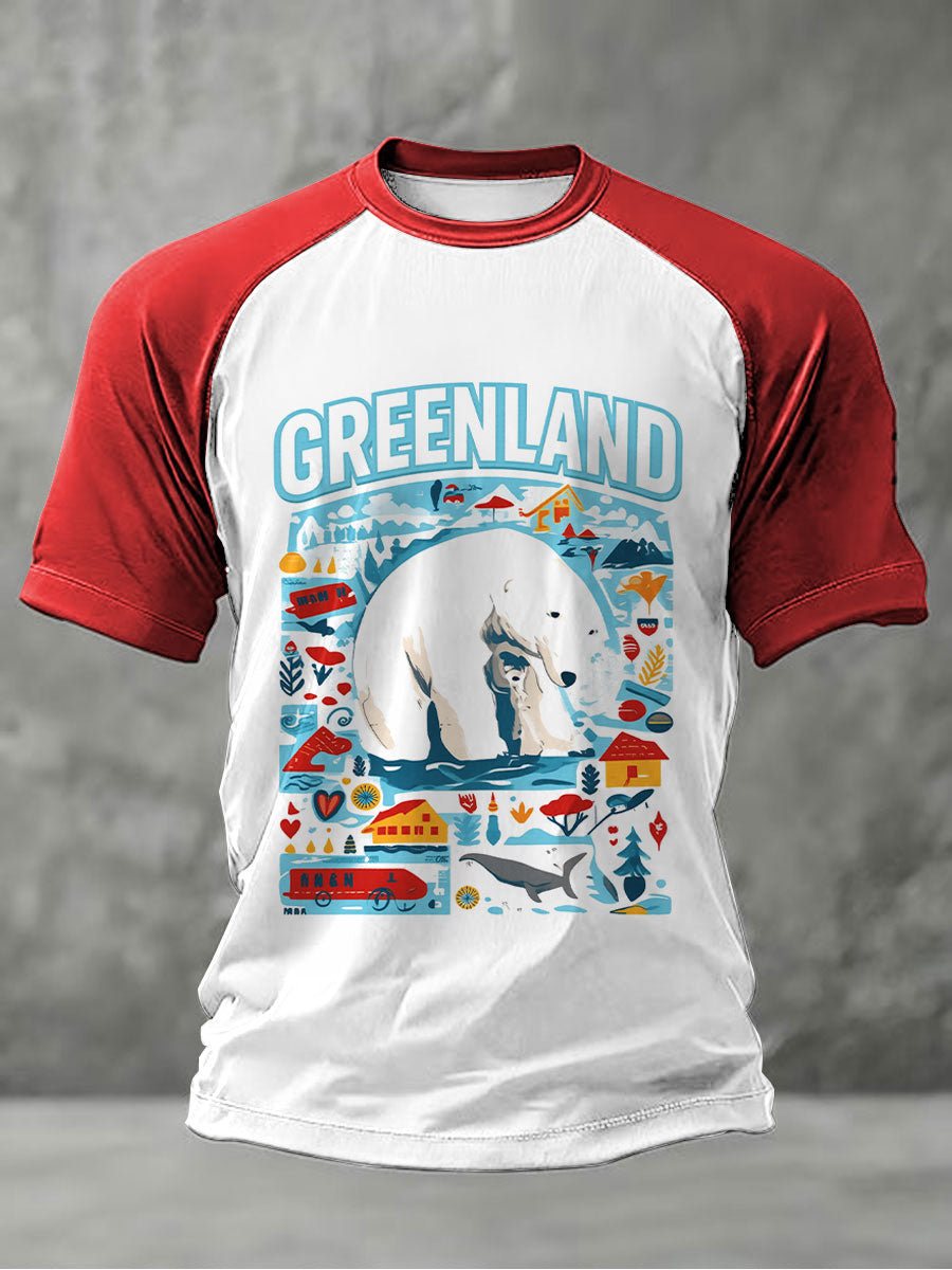 Mænds Grønland trykt Casual T-shirt