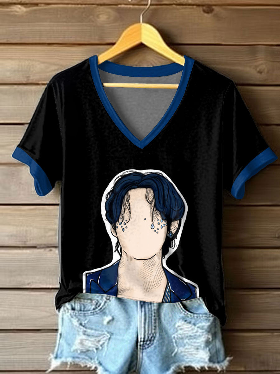 Kvinders BTS elskere Trykt kortærmet T-shirt