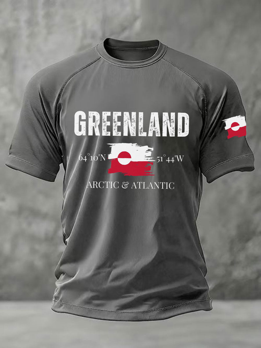 Mænds Grønland trykt Casual T-shirt
